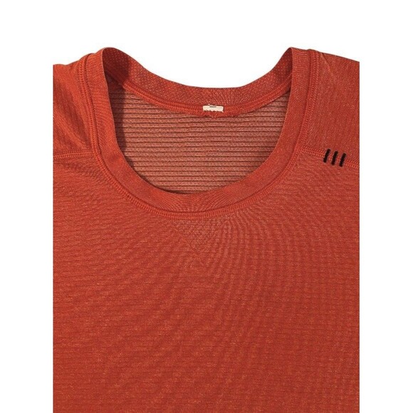 Lululemon Men’s XL Metal Vent Tech Shirt ORANGE Running Gym Stretch Your Head - Picture 2 of 5